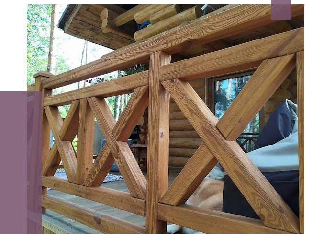 Деревянные перила под ключ в Салехарде от 8028 руб. 