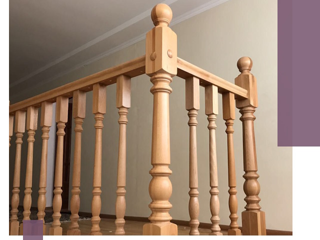 Деревянные перила на заказ в Салехарде: монтаж и изготовление