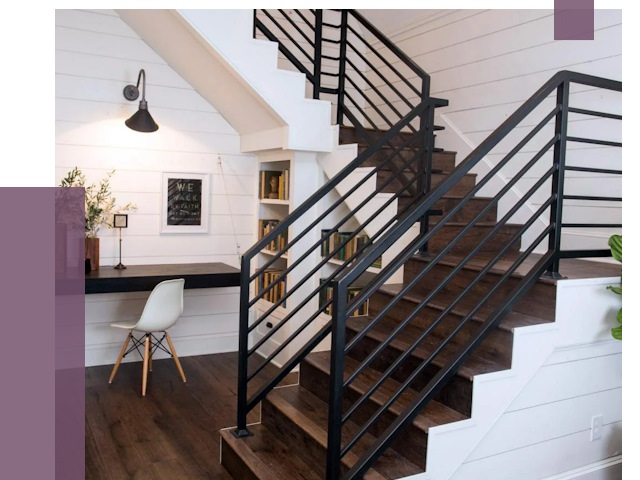 Перила для лестницы в доме в Салехарде от 7760 руб. — ПРОЛЁТ-Слх