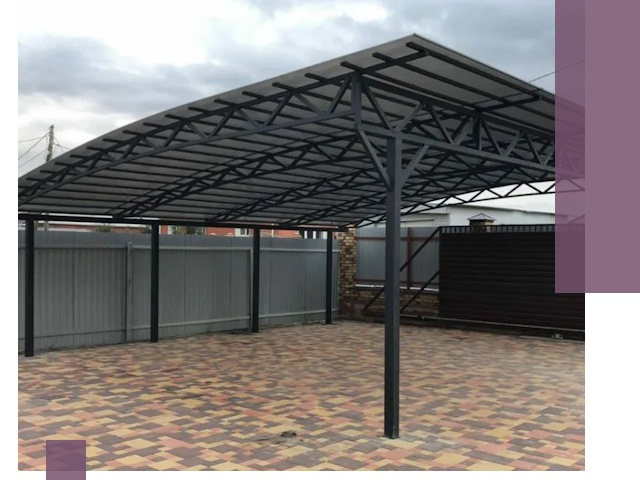 Металлические навесы под ключ в Салехарде — изготовление и монтаж