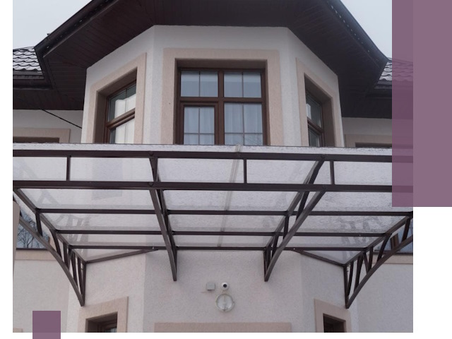 Козырьки из поликарбоната под ключ в Салехарде