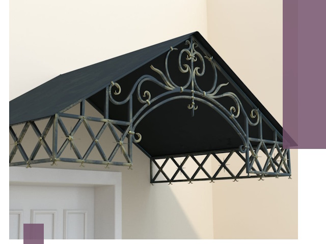 Двускатные металлические козырьки под ключ в Салехарде